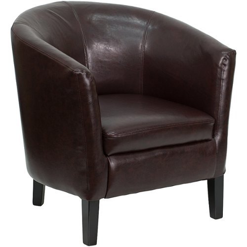 Flash Furniture - LeatherSoftSoft Barrel Shaped Guest Chair - Brown
