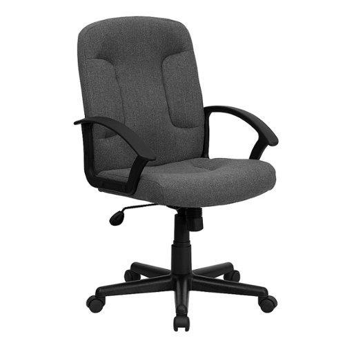 Flash Furniture - Mid-Back Fabric Executive Swivel Office Chair with Nylon Arms - Gray