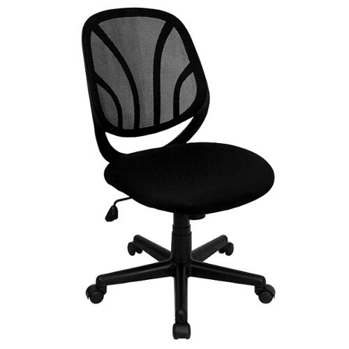 Flash Furniture - Y-GO Office Chair™ Mid-Back Mesh Swivel Task Office Chair with Flex Bars - Black
