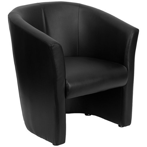 Flash Furniture - LeatherSoft Barrel-Shaped Guest Chair - Black