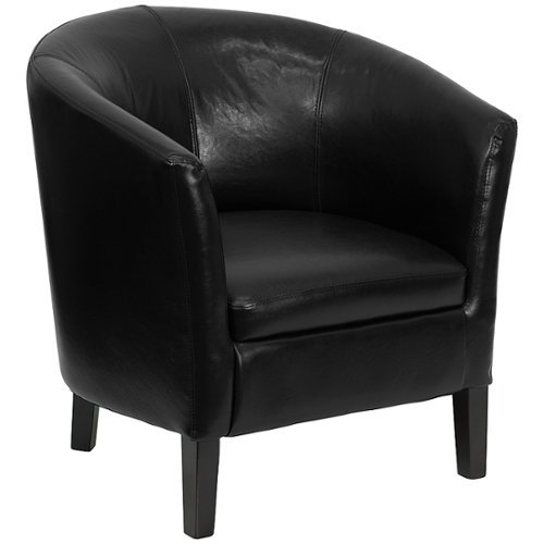 Flash Furniture - LeatherSoftSoft Barrel Shaped Guest Chair - Black