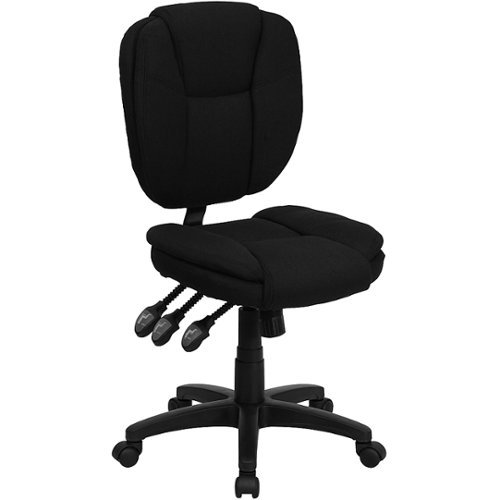 Flash Furniture - Mid-Back Multifunction Swivel Ergonomic Task Office Chair with Pillow Top Cushioning - Black Fabric