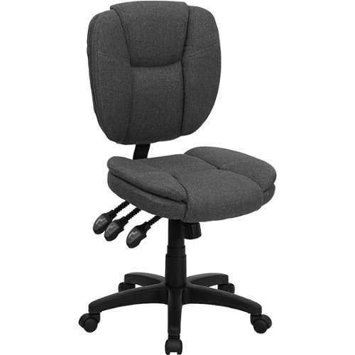 Flash Furniture - Mid-Back Multifunction Swivel Ergonomic Task Office Chair with Pillow Top Cushioning - Gray Fabric
