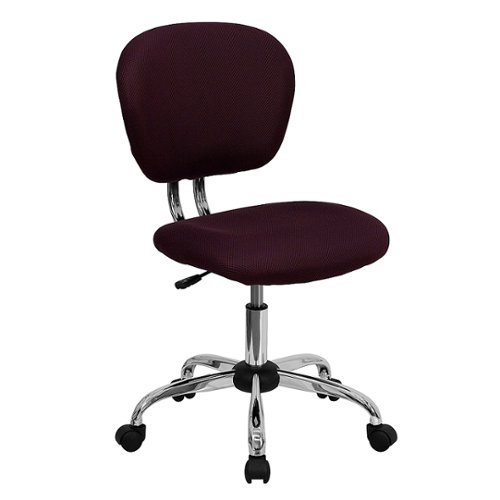 Flash Furniture - Mid-Back Mesh Padded Swivel Task Office Chair with Chrome Base - Burgundy