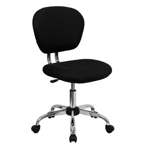 Flash Furniture - Mid-Back Mesh Padded Swivel Task Office Chair with Chrome Base - Black