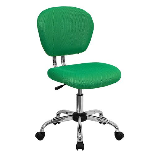 Flash Furniture - Mid-Back Mesh Padded Swivel Task Office Chair with Chrome Base - Bright Green