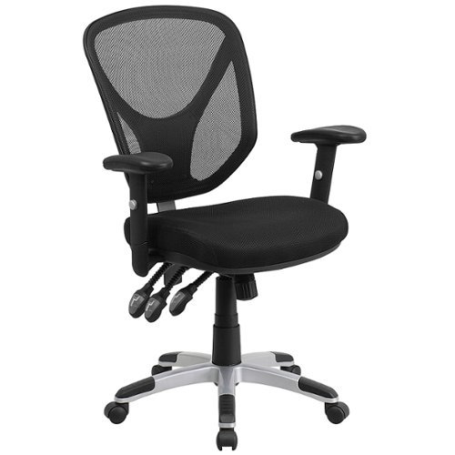 Flash Furniture - Mid-Back Mesh Multifunction Swivel Ergonomic Task Office Chair with Adjustable Arms - Black