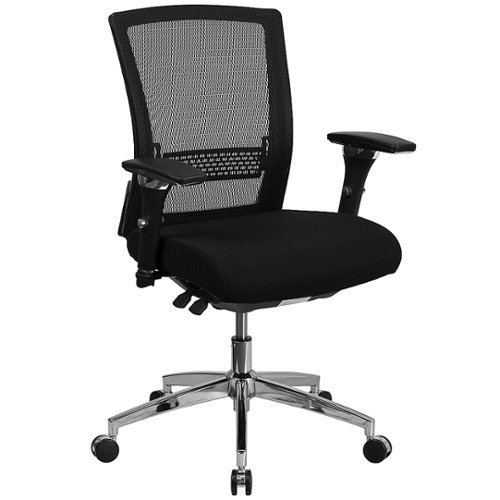 

Flash Furniture - Hercules Contemporary Mesh 24/7 Big & Tall Swivel Mid-Back Office Chair - Black Fabric/Mesh