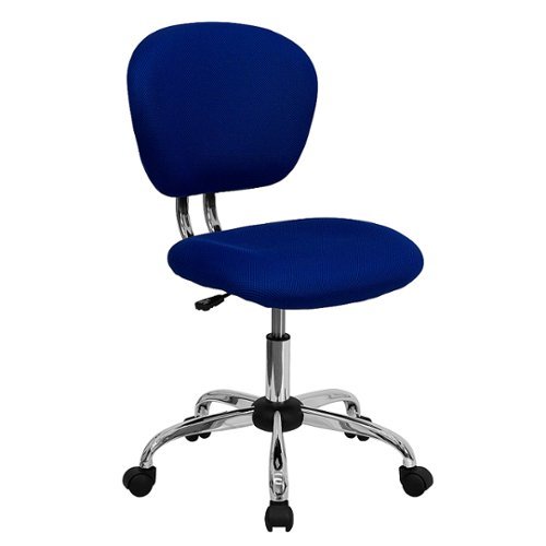 Flash Furniture - Mid-Back Mesh Padded Swivel Task Office Chair with Chrome Base - Blue