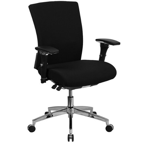 

Flash Furniture - Hercules Contemporary Fabric 24/7 Big & Tall Swivel Office Chair with Arms - Black Fabric