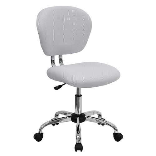 Flash Furniture - Mid-Back Mesh Padded Swivel Task Office Chair with Chrome Base - White