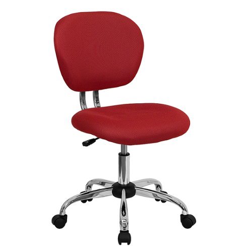 Flash Furniture - Mid-Back Mesh Padded Swivel Task Office Chair with Chrome Base - Red