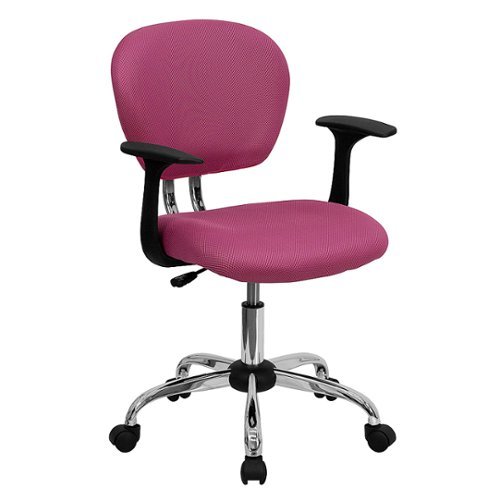 

Flash Furniture - Beverly Contemporary Mesh Swivel Office Chair with Arms - Pink