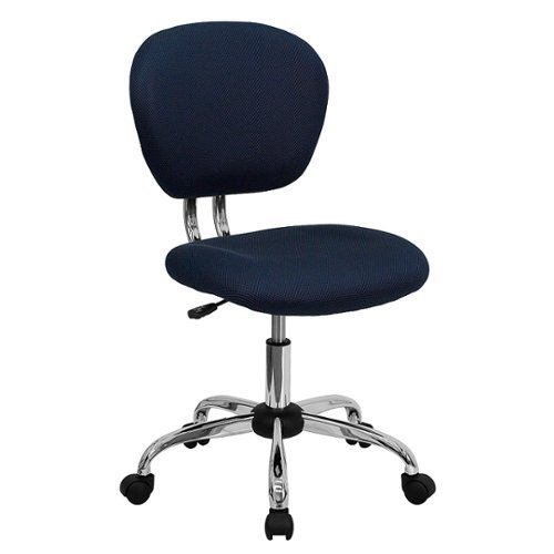 Flash Furniture - Mid-Back Mesh Padded Swivel Task Office Chair with Chrome Base - Navy