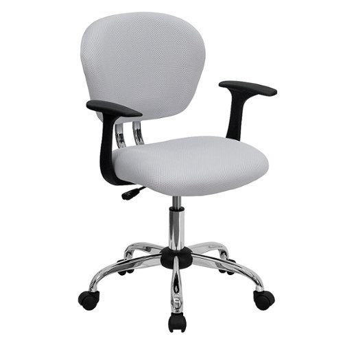 

Flash Furniture - Beverly Contemporary Mesh Swivel Office Chair with Arms - White