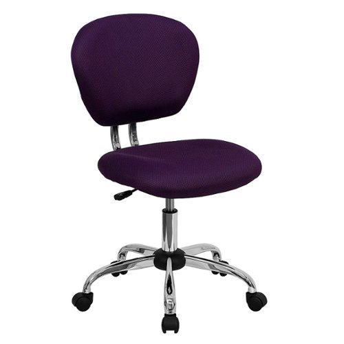 Flash Furniture - Mid-Back Mesh Padded Swivel Task Office Chair with Chrome Base - Purple