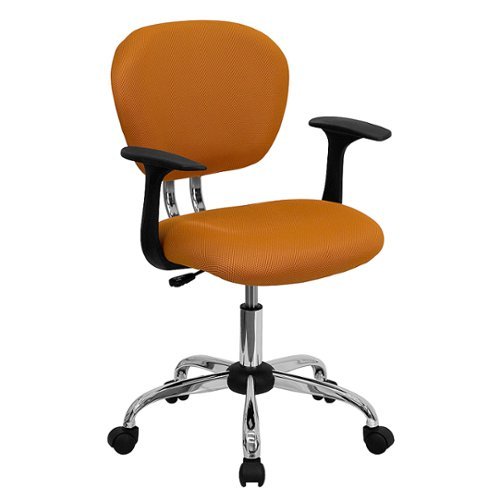 Flash Furniture - Mid-Back Mesh Padded Swivel Task Office Chair with Chrome Base and Arms - Orange