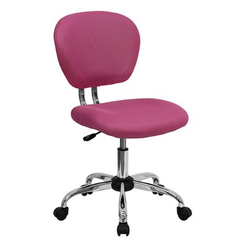 Flash Furniture - Mid-Back Mesh Padded Swivel Task Office Chair with Chrome Base - Pink