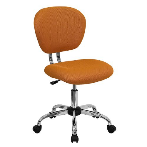 Flash Furniture - Mid-Back Mesh Padded Swivel Task Office Chair with Chrome Base - Orange