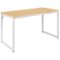 Alamont Home - Tiverton Collection Rectangle Industrial Laminate Office Desk - Maple Top/White Frame-Front_Standard