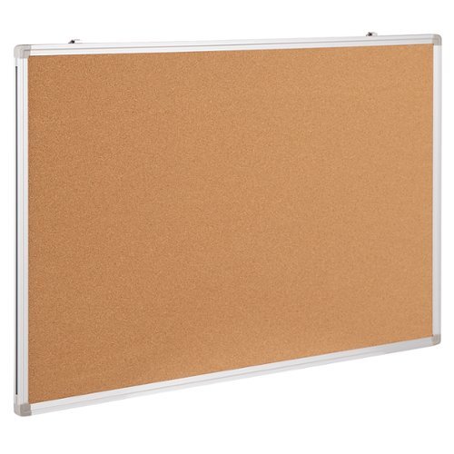Flash Furniture - Hercules Series 35.5"W x 23.5"H Cork Board with Aluminum Frame - Natural