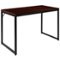 Alamont Home - Tiverton Collection Rectangle Industrial Laminate Office Desk - Mahogany Top/Black Frame-Front_Standard