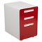 Alamont Home - Wren Modern Steel 3-Drawer Filing Cabinet - White and Red-Front_Standard