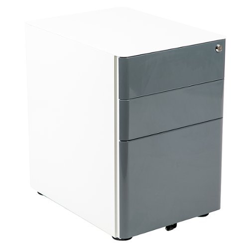 Image of Flash Furniture - Warner Modern Steel 3-Drawer Filing Cabinet - White and Charcoal