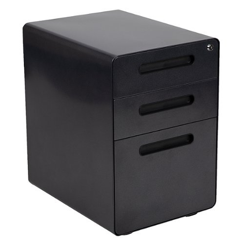 Image of Flash Furniture - Wren Modern Steel 3-Drawer Filing Cabinet - Black