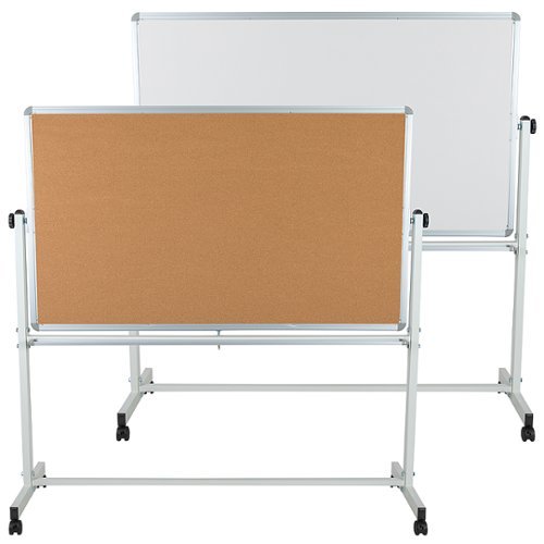 Photos - Other office equipment Flash Furniture  Hercules Reversible Mobile Cork/Marker Board - Natural/W 