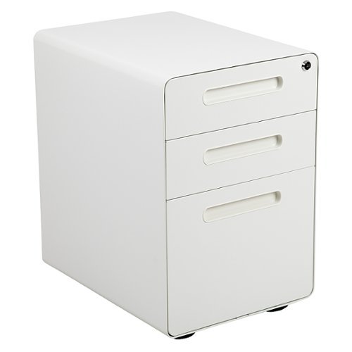 Image of Flash Furniture - Wren Modern Steel 3-Drawer Filing Cabinet - White