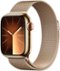 Apple Watch Series 9 (GPS + Cellular) 41mm Gold Stainless Steel Case with Gold Milanese Loop with Blood Oxygen - Gold (AT&T) - (2023)-Front_Standard