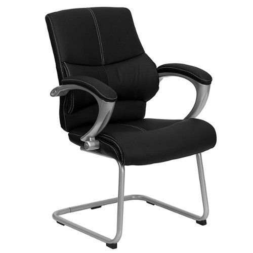 Flash Furniture - Tristan  Contemporary Leather/Faux Leather Side Chair - Upholstered - Black