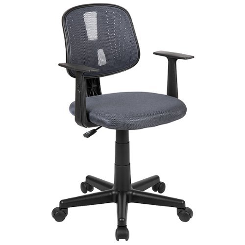 Flash Furniture - Flash Fundamentals Contemporary Mesh Swivel Office Chair with Arms - Gray