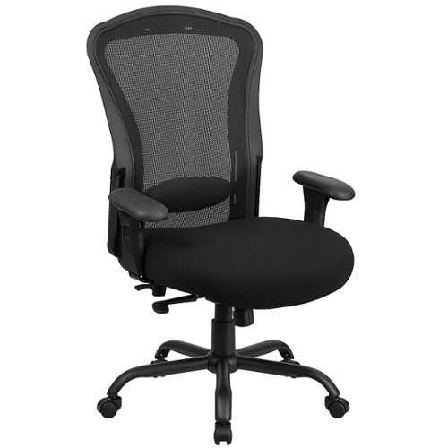 Flash Furniture - Hercules Contemporary Mesh 24/7 Big & Tall Swivel Office Chair with Arms - Black