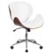 Alamont Home - Tana Contemporary Leather/Faux Leather Executive Swivel Office Chair - White LeatherSoft/Walnut Frame-Front_Standard