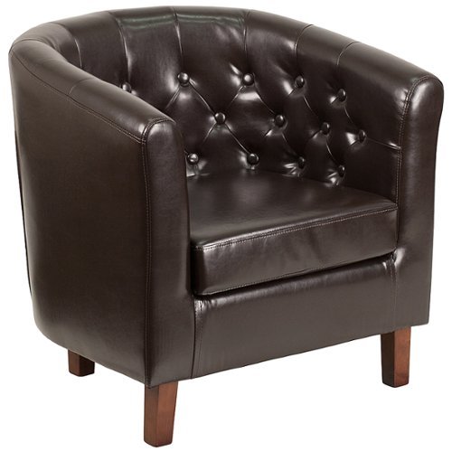 Flash Furniture - Hercules Cranford Series Tufted Barrel Chair - Brown