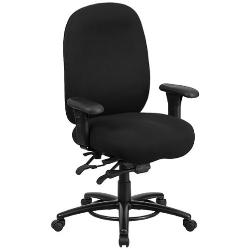 Flash Furniture - 24/7 Intensive Use Big & Tall 350 lb. Rated Fabric Multifunction Chair - Black