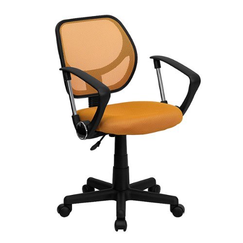 Flash Furniture - Low Back Mesh Swivel Task Office Chair with Curved Square Back and Arms - Gray