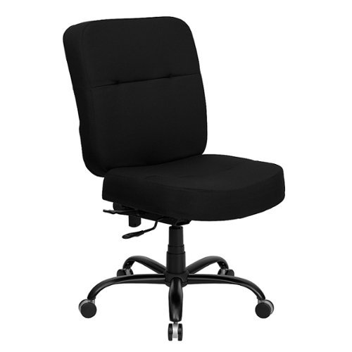Flash Furniture - HERCULES Series Big & Tall 400 lb. Rated Executive Swivel Ergonomic Office Chair with Rectangular Back - Black Fabric