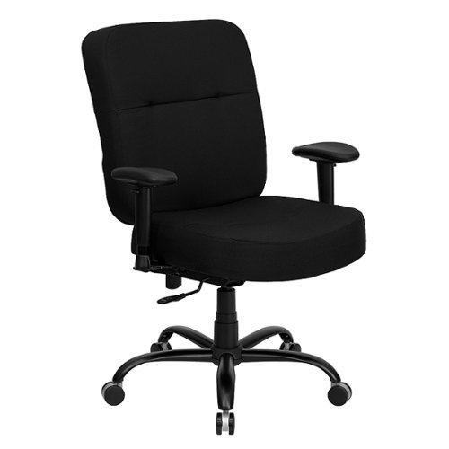Flash Furniture - HERCULES Series Big & Tall 400 lb. Rated Executive Swivel Ergonomic Office Chair with Rectangular Back and Arms - Black Fabric