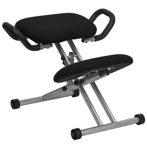 Flash Furniture - Ergonomic Kneeling Office Chair with Handles - Black