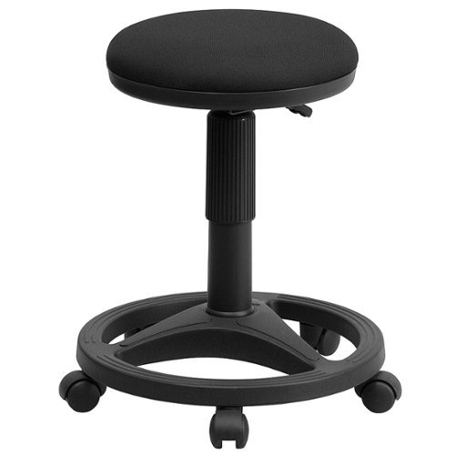 Flash Furniture - Ergonomic Stool with Foot Ring - Black