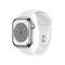 Apple Watch Series 8 GPS + Cellular 41mm Silver Stainless Steel Case with White Sport Band - S/M - Silver (AT&T) - (2022)-Front_Standard
