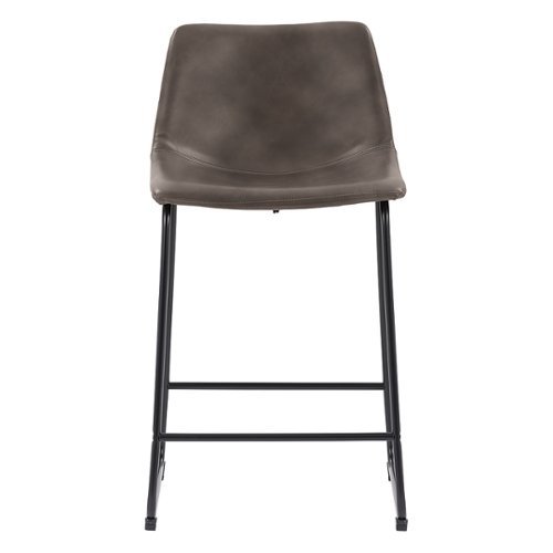 CorLiving - Palmer Modern Mid Back Counter Height Barstool (set of 2) - Grey