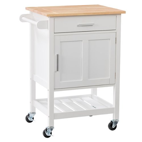 

CorLiving - Sage Wood Kitchen Cart - White