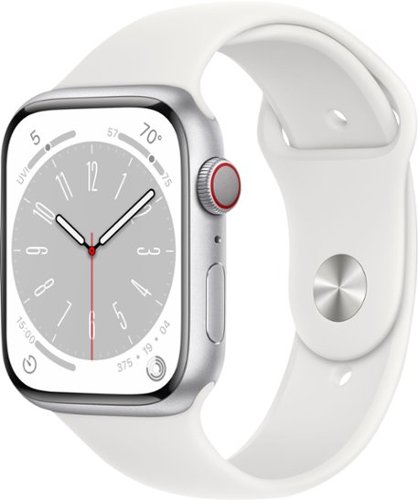 

Apple Watch Series 8 GPS + Cellular 45mm Aluminum Case with White Sport Band - M/L - Silver (AT&T)