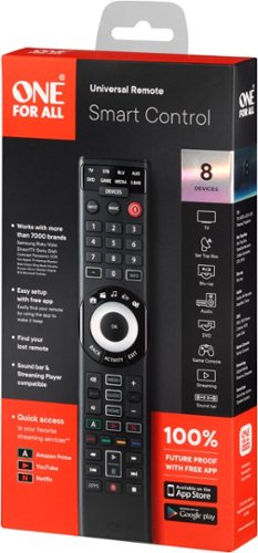 One for All 8 Device Universal Smart 8 TV Remote - Black BUY IN EUROPE