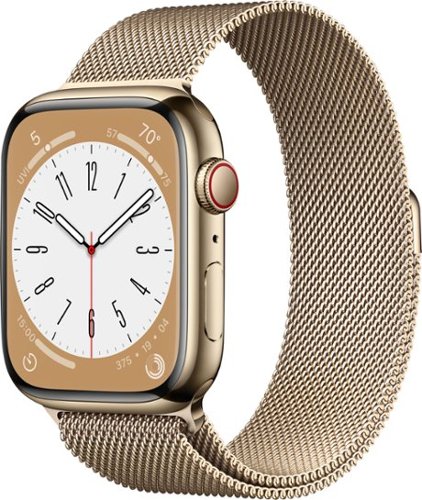 

Apple Watch Series 8 GPS + Cellular 45mm Gold Stainless Steel Case with Gold Milanese Loop - Gold (Verizon)