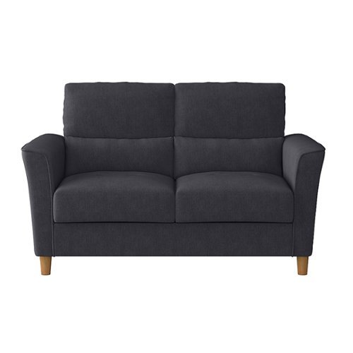 CorLiving - Georgia 2-Seat Fabric Upholstered Loveseat Sofa - Dark Grey